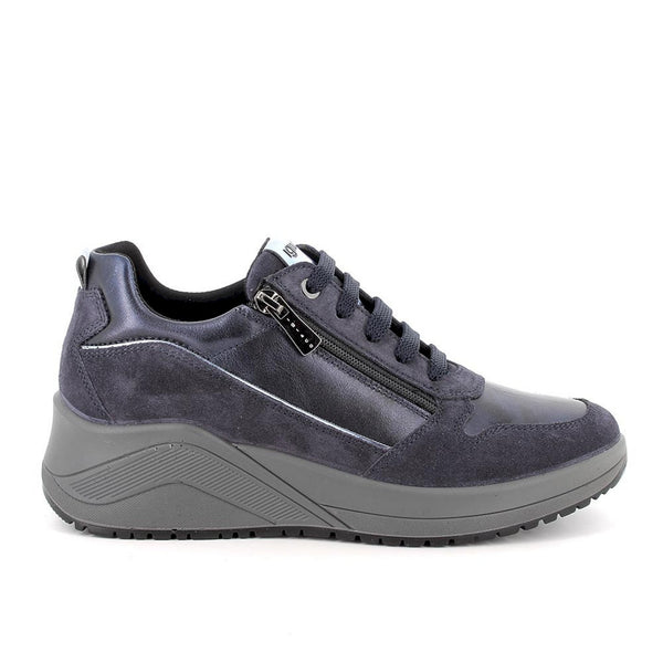 Sneakers con zeppa da donna con zip