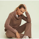 Freddy felpa da donna con fondo e collo alto in velluto