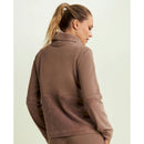 Freddy felpa da donna con fondo e collo alto in velluto