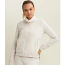 Freddy felpa collo alto da donna in velluto con zip e logo strass