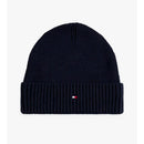 Tommy hilfiger berretto con cashmere e bandierina ricamata