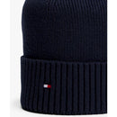 Tommy hilfiger berretto con cashmere e bandierina ricamata
