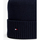 Tommy hilfiger berretto con cashmere e bandierina ricamata