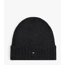 Tommy hilfiger berretto con cashmere e bandierina ricamata