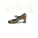 Decolte con tacco in vernice e c/ cinturino