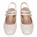 Slingback in vernice con tacco