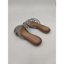 Ciabatta in pelle con brillanti f.do gomma