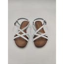 Sandalo in pelle con listelli