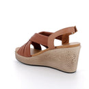 Donna agata sandalo con zeppa in pelle