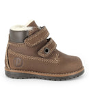 Scarponcini in pelle da bambino marrone scuro