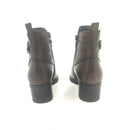 Brenda tronchetto in pelle con tacco e cerniera