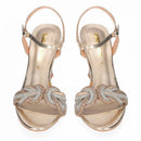 Sandali con tacco fascia gioiello