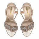 Sandali con tacco fascia gioiello