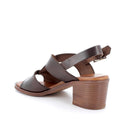 Sandali con tacco in pelle da donna