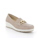 Mocassini con zeppa in pelle da donna