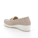 Mocassini con zeppa in pelle da donna