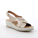 Sandali con zeppa in pelle da donna