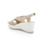Sandali con zeppa in pelle da donna