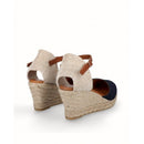 Espadrillas con zeppa iuta crosta di pelle