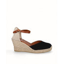 Espadrillas con zeppa iuta crosta di pelle