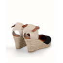 Espadrillas con zeppa iuta crosta di pelle