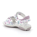 Sandalo in pelle da bambina beige multicolor