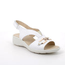 Sandali con zeppa in pelle da donna