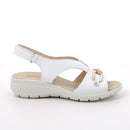 Sandali con zeppa in pelle da donna