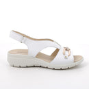 Sandali con zeppa in pelle da donna