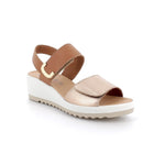 Sandali con zeppa in pelle da donna