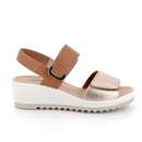 Sandali con zeppa in pelle da donna