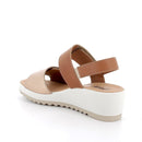 Sandali con zeppa in pelle da donna