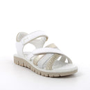 Sandalo da bambina bianco-argento