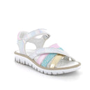 Sandalo da bambina bianco-argento