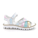 Sandalo da bambina bianco-argento