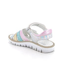 Sandalo da bambina bianco-argento