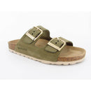 Ciabatta sara doppia fibbia in camoscio