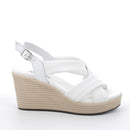 Donna agata sandalo con zeppa in pelle