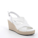 Donna agata sandalo con zeppa in pelle