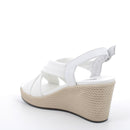 Donna agata sandalo con zeppa in pelle