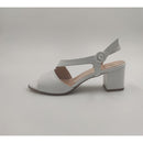 Sandalo con tacco in pelle