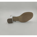 Sandalo con tacco in pelle