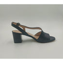 Sandalo con tacco in pelle