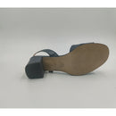 Sandalo con tacco in pelle