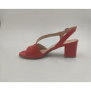 Sandalo con tacco in pelle