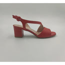 Sandalo con tacco in pelle