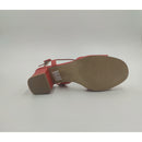 Sandalo con tacco in pelle