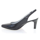 Décolleté in pelle semi aperta con cinturino regolabile con fibbia