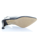 Décolleté in pelle semi aperta con cinturino regolabile con fibbia