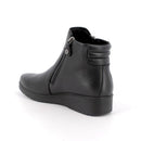 Stivaletti neri con zeppa in pelle da donna